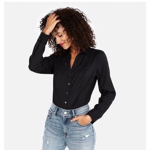 Express Essential Slim Fit Black Dress Shirt Small